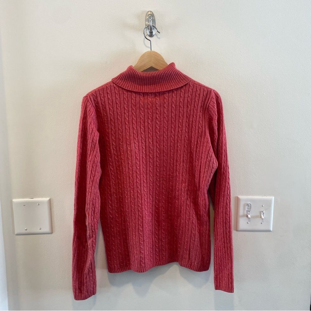 L.L Bean Women's Cotton/Cashmere Sweater rolled neck women’s size medium pink